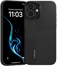 Чехол усиленный Benks Montage ArmorPro Case built with Kevlar для iPhone 16 Plus, черный кевлар (C.K.FL.AP.BK.MA64)