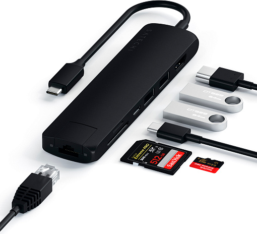 Адаптер Satechi USB-C Slim Multiport with Ethernet