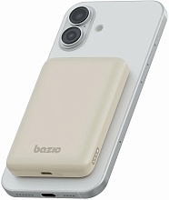 Внешний аккумулятор с беспроводной зарядкой EnergEA Bazic GoPower SNAP 5K 15W +С 20W +AW, бежевый