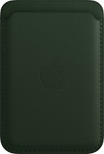 Чехол (футляр) Apple Leather Wallet with MagSafe, для Apple iPhone 13/13 Pro/13 mini/13 Pro Max, зеленая секвойя 