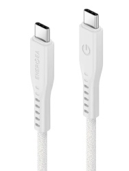 Кабель EnergEA FLOW USB-C to USB-C PD240W 5A Nanoweave Magnetic tie, белый (CBL-FLCC-WHT150M)