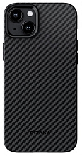 Чехол Pitaka MagEZ Case 4 для iphone 15 6,1" Aramid Fiber 1500D, черно-серый карбон (KI1501MMP)