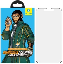 Cтекло BlueO Anti-glare Matte Anti-Static для iPhone 16e/13/13 Pro/14, черная рамка (NPB9-6.1(21))