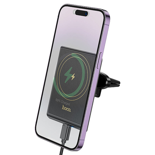 Автодержатель с беспроводной зарядкой Hoco HW19 Precious Magnetic Wireless Fast Charging Car Holder 15W