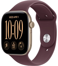 Apple Watch Series 12 42mm Light Gold Aluminum Case with Sport Band Burgundy