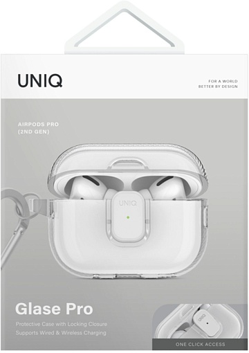 Чехол Uniq Glase PRO TPU Lock Glossy для AirPods Pro 2