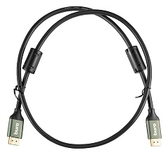 Кабель аудио-видео Buro HDMI (m) - HDMI (m) , ver 2.1, 1м, GOLD, ф/фильтр, черный [bhp-hdmi-2.1-1g]