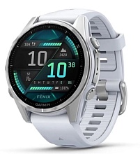 Garmin Fenix 8 43 mm AMOLED, Silver with Whitestone Silicone Band (010-02903-06)