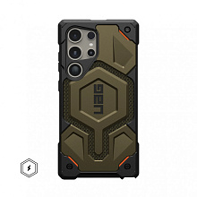 Чехол UAG Monarch Pro Kevlar с MagSafe для Samsung Galaxy S24 Ultra зеленый кевлар (Kevlar Elemental Green) 21441611397B