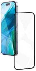 Защитное стекло VLP A-Glass для iPhone 15 Plus/16 Plus с черной рамкой
