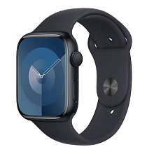 Apple Watch Series 9 41mm Midnight Aluminum Case with Sport Band, Midnight