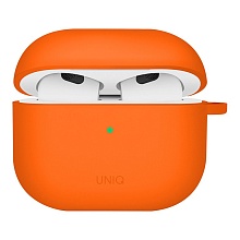 Чехол + карабин Uniq NEXO Liquid silicone для AirPods 4, оранжевый (AIRPODS(2024)-NEXVORG)
