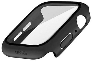 Чехол Uniq Nautic +9H glass влагозащищённый IP68 для Apple Watch 45мм, черный (45MM-NAUBLK)