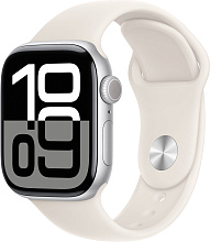 Apple Watch Series 10 42mm Silver Aluminum Case with Sport Band, Starlight