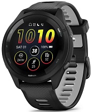 Умные часы Garmin Forerunner 265, черный и черный/серо-бежевый силиконовый ремешок (010-02863-21)