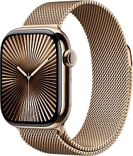 Apple Watch Series 10 46mm Gold Titanium Case with Milanese Loop, Gold