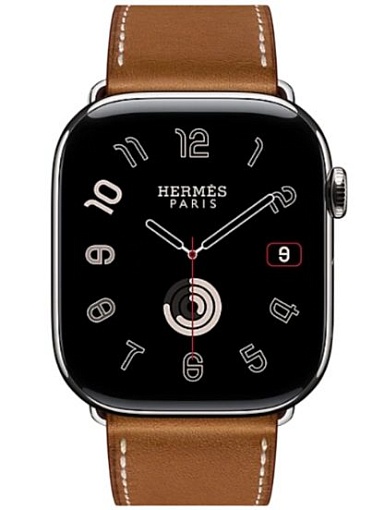 Apple Watch Hermes Series 11 46mm Silver Titanium Case with Single Tour Deployment Buckle