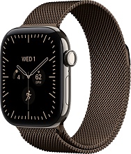 Apple Watch Series 12 46mm Natural Titanium Case with Milanese Loop Dark Bronze (S/M)