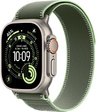 Apple Watch Ultra 3 (2025) 49mm Natural Titanium Case with Green/Neon Trail Loop (S/M)