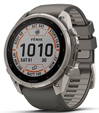 Garmin Fenix 9 Pro Solar 47мм Titanium with Pebble Grey Silicone Band (010-04338-01)