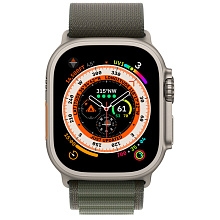 Apple Watch Ultra Titanium Case with Green Alpine Loop (Зеленый)