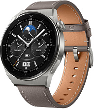 Смарт-часы Huawei Watch GT 3 Pro ODN-B19, 46мм, 1.43", серый / Серый кожаный ремешок