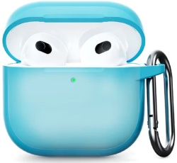 Силиконовый защитный чехол для AirPods 4, лазурный (Luminous)