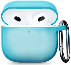 Силиконовый защитный чехол для AirPods 4, лазурный (Luminous)