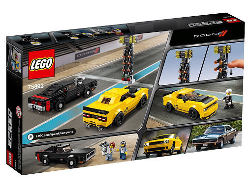 Конструктор LEGO Speed Champions 75893 Автомобили 2018 Dodge Challenger SRT Demon и 1970 Dodge Charger R/T