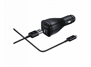 Автомобильное зарядное устройство 2 2/1.6A 5/9V Type-C, черный цвет