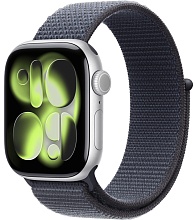 Apple Watch Series 11 42mm, Silver Aluminum Case with Sport Loop Anchor Blue