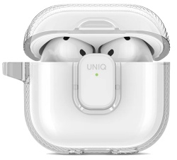 Чехол + карабин Uniq Glase Pro TPU case для Airpods 4, прозрачный (AIRPODS(2024)-GLSPGCLR)