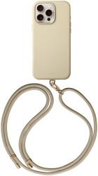 Чехол Uniq Coehl Muse с MagSafe с ремешком для iPhone 16 Pro, светло-бежевый (IP6.3P(2024)-MUSMCREM)