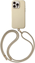 Чехол Uniq Coehl Muse с MagSafe с ремешком для iPhone 16 Pro, светло-бежевый (IP6.3P(2024)-MUSMCREM)