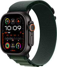 Apple Watch Ultra 2 (2024) 49mm Black Titanium Case with Dark Green Alpine Loop Small