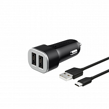 Deppa  АЗУ 2 USB 2.4А + кабель micro USB