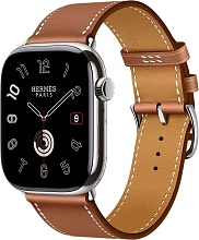 Apple Watch Hermes Series 10 46mm Silver Titanium Case with Single Tour, Gold