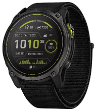 Умные часы Garmin Enduro 3, с черным титановым безелем DLC, черным нейлоновым ремешком UltraFit (010-02751-01)