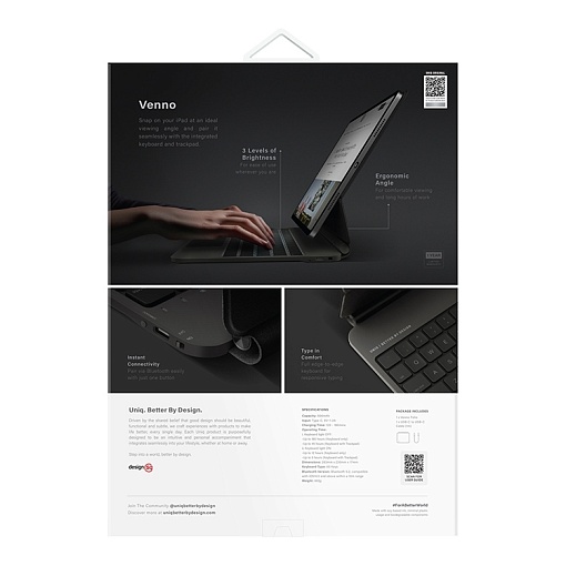 Чехол-клавиатура Uniq VENNO Magnetic Smart Keyboard Folio для iPad Pro 13 (2024-2025)