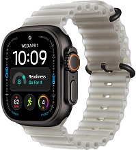 Apple Watch Ultra 4 (2026) 49mm Black Titanium Case with Translucent Gray Ocean Band