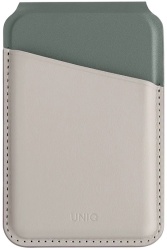 Кардхолдер UNIQ Lyden DS Magsafe, бежевый/зеленый (LYDENDS-IVYLGRN)
