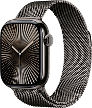 Apple Watch Series 10 46mm Slate Titanium Case with Milanese Loop, Slate