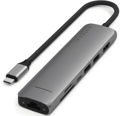Адаптер Satechi 7-in-1 USB-C Slim Multiport Adapter 4K, серый (ST-P7SM)