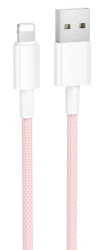 Кабель Borofone USB - Lightning 1m 2.4А BX117, розовый