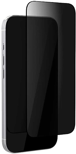 Защитное стекло VLP Privacy Glass 2.5D для iPhone 16 Pro/17/17 Pro Антишпион с черной рамкой