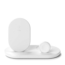 Беспроводная зарядная станция Belkin Boost Charge 3-in-1 Wireless Charger for Apple Devices (Белый)