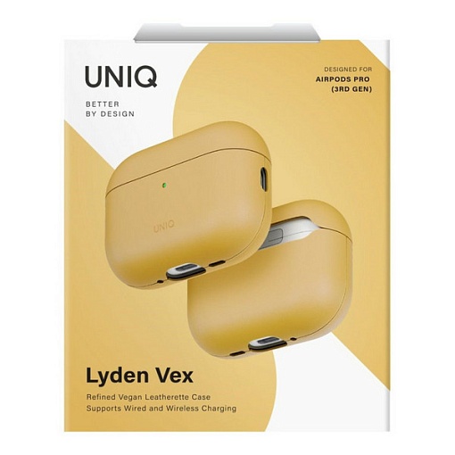 Чехол UNIQ Lyden Vex Leatherette для Airpods Pro 3