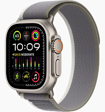 Apple Watch Ultra 2 49mm Titanium Case with Green/Gray Trail Loop (M/L)