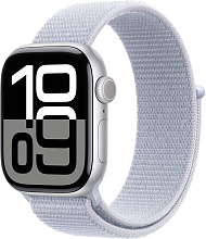 Apple Watch Series 10 42mm Silver Aluminum Case with Sport Loop, Blue Cloud