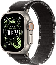 Apple Watch Ultra 3 (2025) 49mm Natural Titanium Case with Black/Charcoal Trail Loop (M/L)